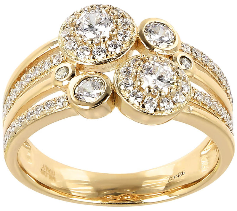 Diamonique 0.85 cttw Split Band Ring, S terling Silver — View 7