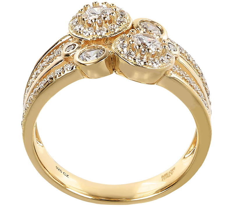 Diamonique 0.85 cttw Split Band Ring, S terling Silver — View 9