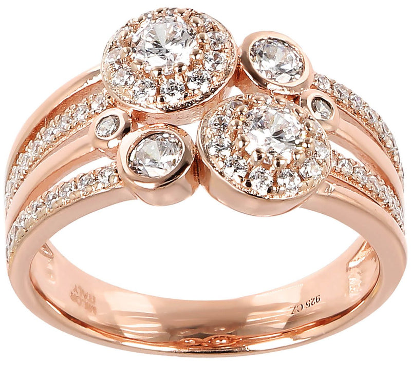Diamonique 0.85 cttw Split Band Ring, S terling Silver — Main view
