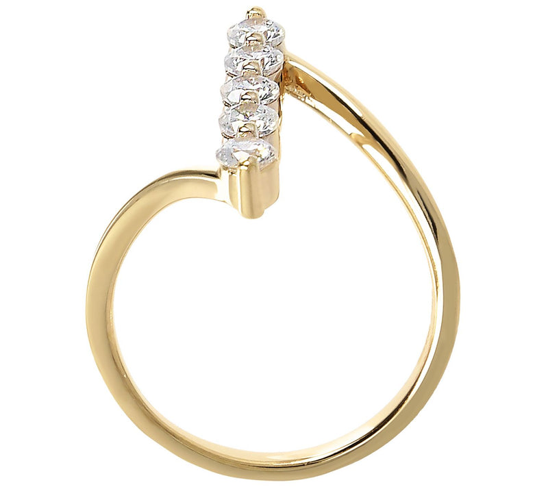 Diamonique 0.60 cttw Linear Design Ring, Sterli ng Silver — View 9