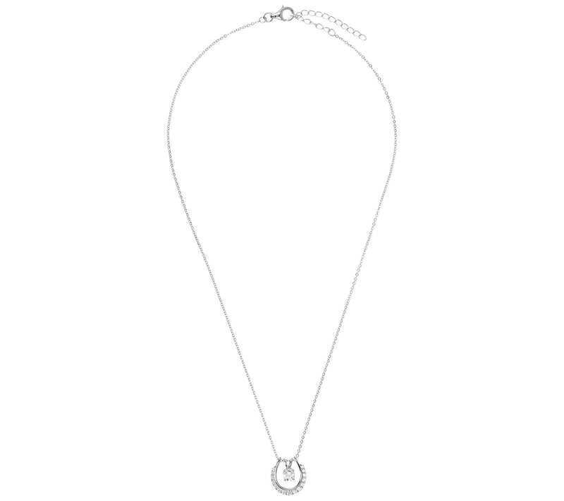 Diamonique 0.75 cttw Pendant and Jacket w/ Chai n, Sterling — View 8
