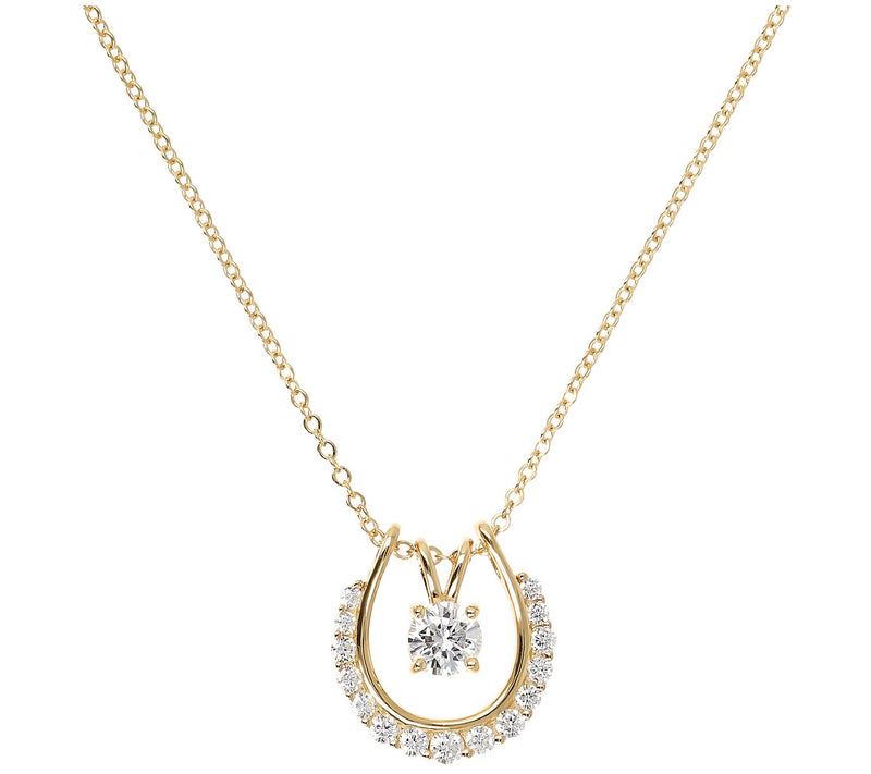 Diamonique 0.75 cttw Pendant and Jacket w/ Chai n, Sterling — View 7