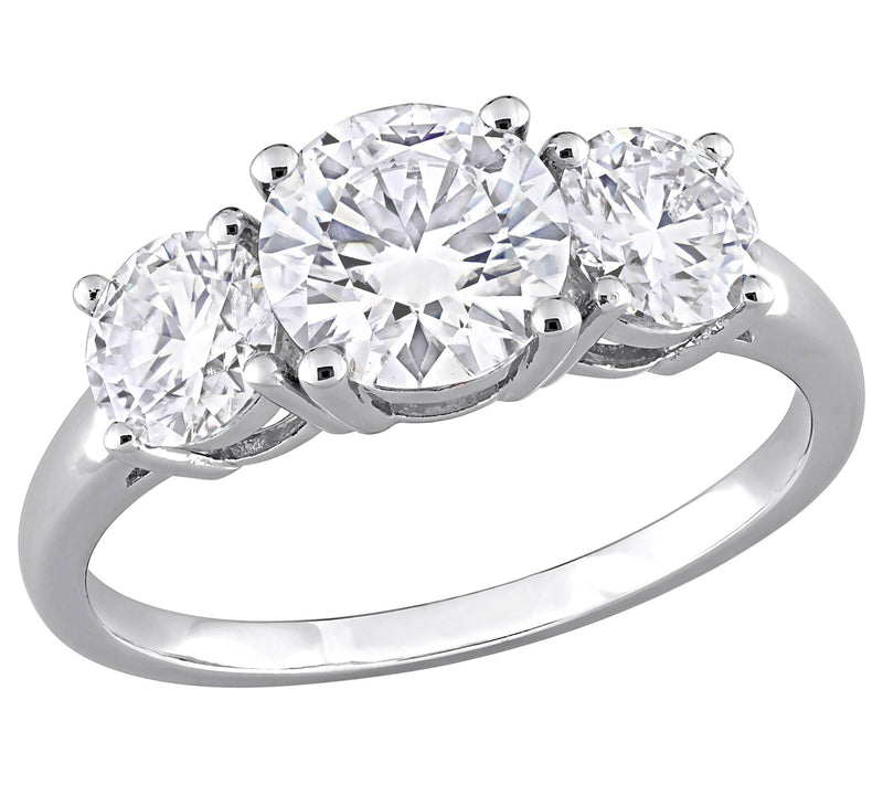 MoissanIce Moissanite 2.15 cttw 3-Stone Ring, Sterling — Main view