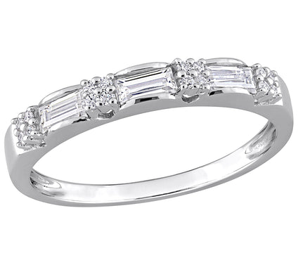 MoissanIce Moissanite 0.30 cttw Anniversary Band, Sterling
