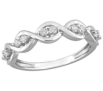 MoissanIce Moissanite 0.20 cttw Anniversary Ring, Sterling