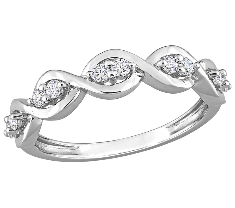 MoissanIce Moissanite 0.20 cttw Anniversary Ring, Sterling — View 3