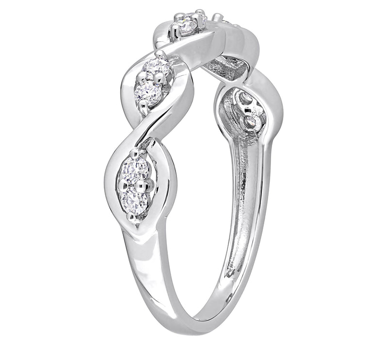 MoissanIce Moissanite 0.20 cttw Anniversary Ring, Sterling — View 4