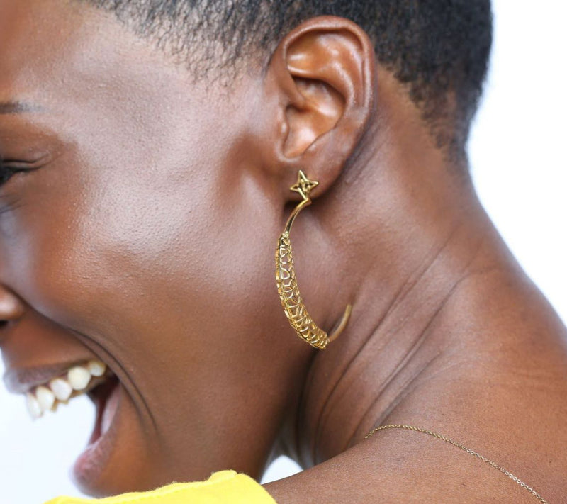 Valencia Key Rooted Hoop Earrings — View 6