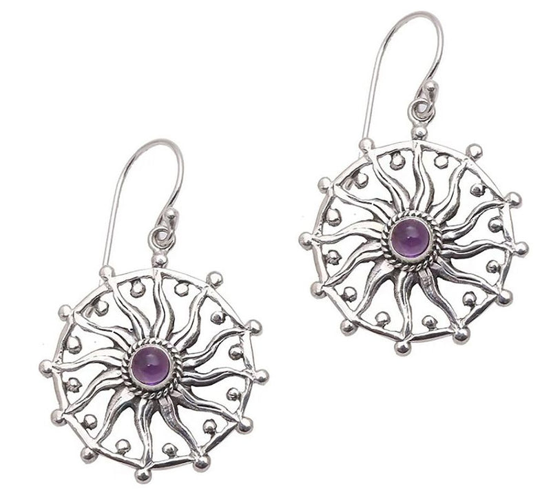 Novica Artsian Crafted Sterling Amethyst D angle Earrings — View 3