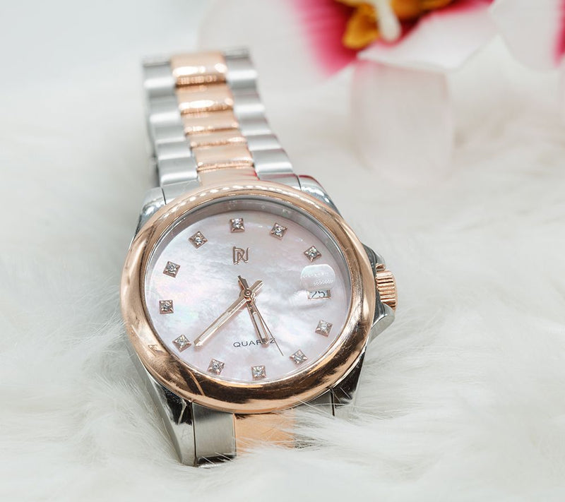 Or Paz Two-Tone Stainless Steel Mother-of-Pearl Watch — View 8