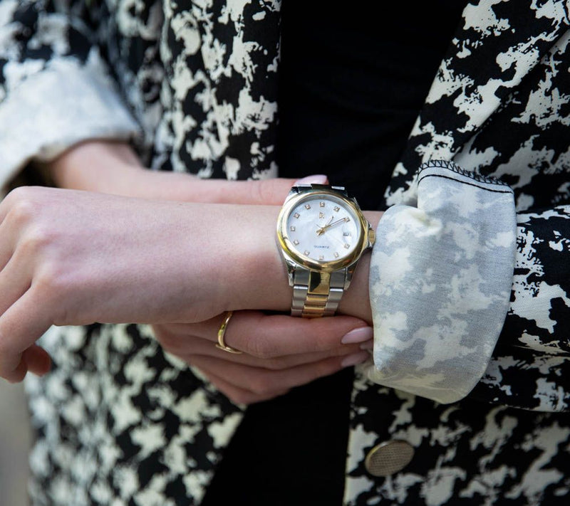 Or Paz Two-Tone Stainless Steel Mother-of-Pearl Watch — View 9