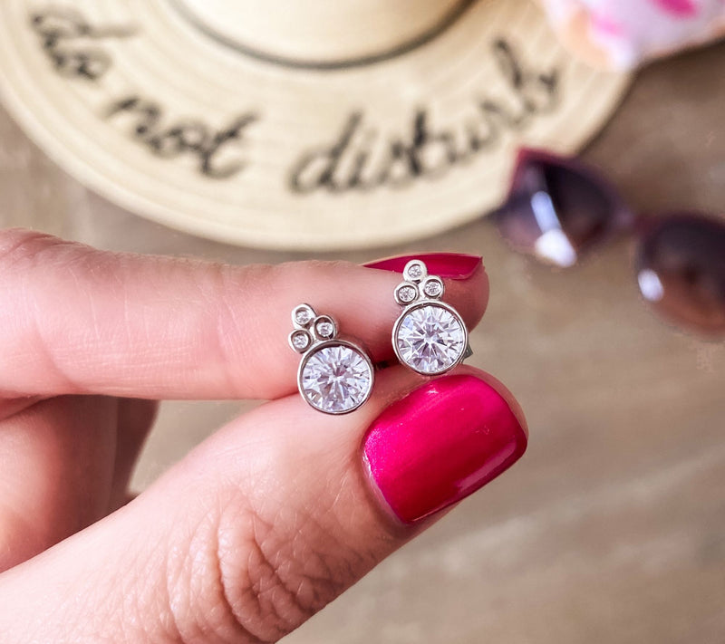 Diamonique 1.75 cttw Stud Earrings, Sterling Silver — View 12