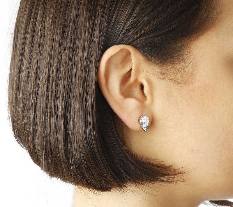Diamonique 1.75 cttw Stud Earrings, Sterling Silver — View 11
