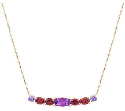 14K Gold 3.70 cttw Multi-Gemstone Necklace