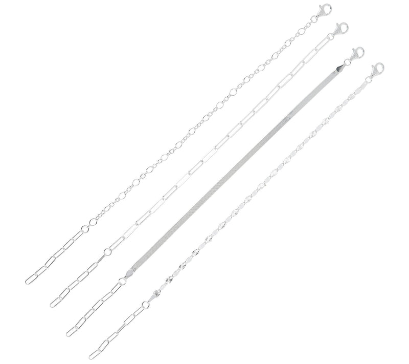 UltraFine Silver Set of 4 Adjustable Bracelets.8g — View 4