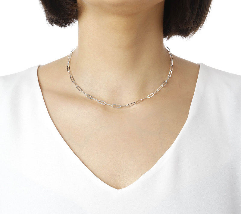 UltraFine Silver 16" Flat Paperclip Link Neckla ce, 3.3g — View 7