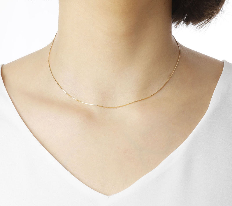 Italian Gold 15" Fine Box Chain Necklace, 10K Gold — View 7