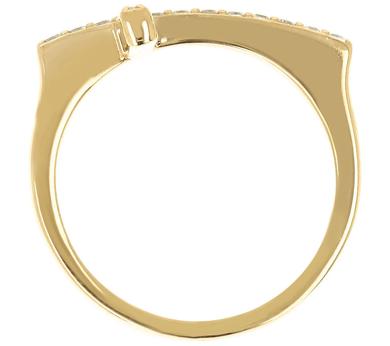 Diamonique 0.25 cttw Cross Ring, Sterling — View 8