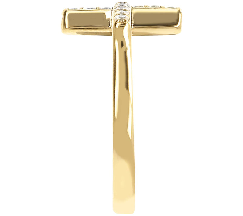 Diamonique 0.25 cttw Cross Ring, Sterling — View 9
