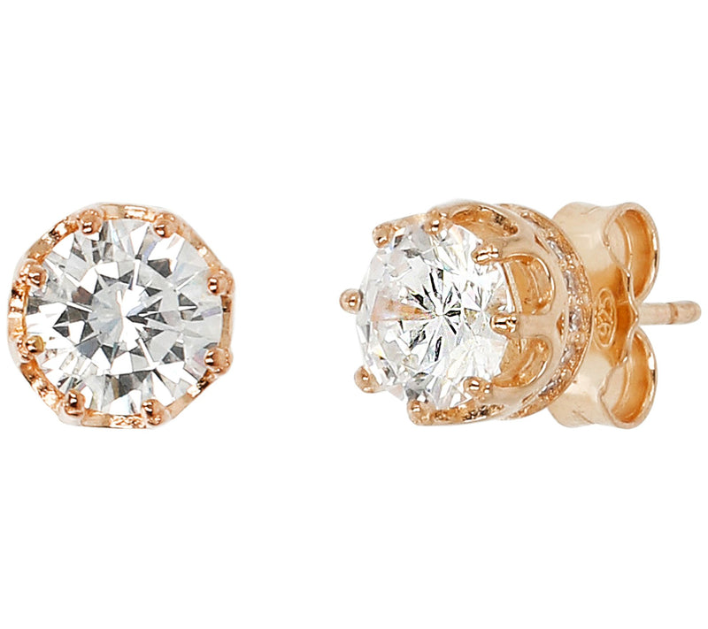 Diamonique 1.85 cttw Solitaire Stud Earrings, S terling Silver — Main view