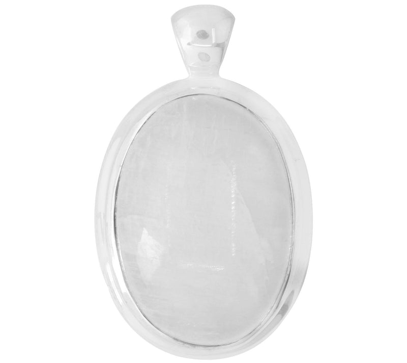 Sterling Silver Oval Rainbow Moonstone Pendant — View 3