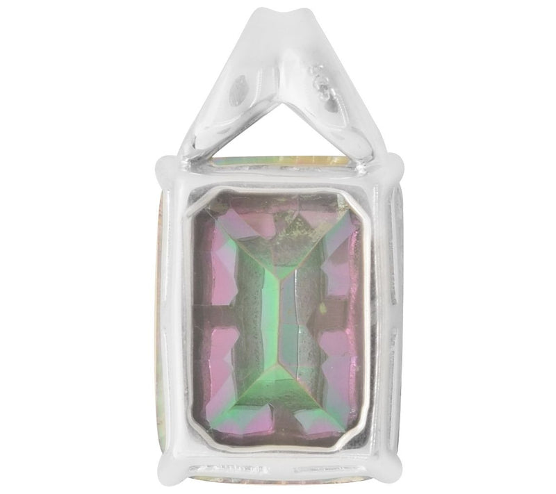 Sterling Silver Green Coated Quartz Pendant — View 5