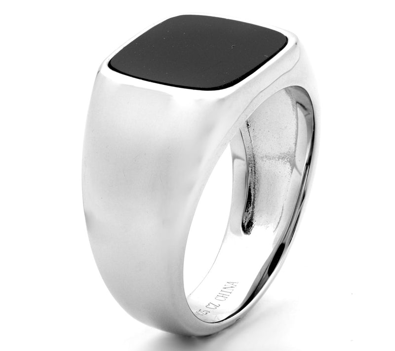Or Paz Men's Sterling Silver Onyx Signet Ring — View 6