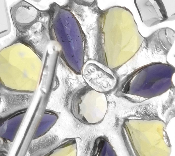 Sterling Silver 6.30 cttw Multi-Gemstone Flower Earrings — View 8