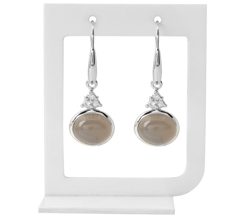 Sterling Silver Moonstone & White Topaz Dangle Earrings — View 7