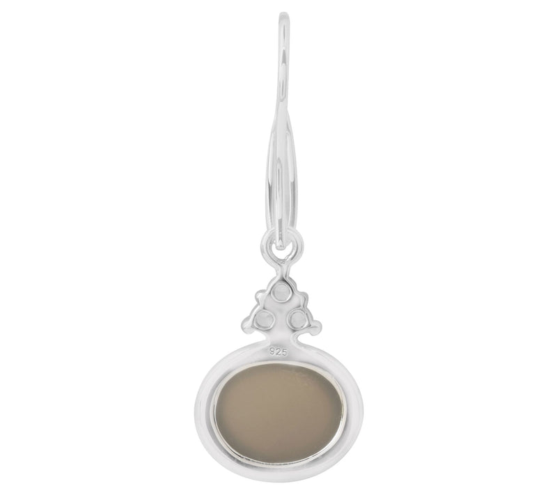 Sterling Silver Moonstone & White Topaz Dangle Earrings — View 4