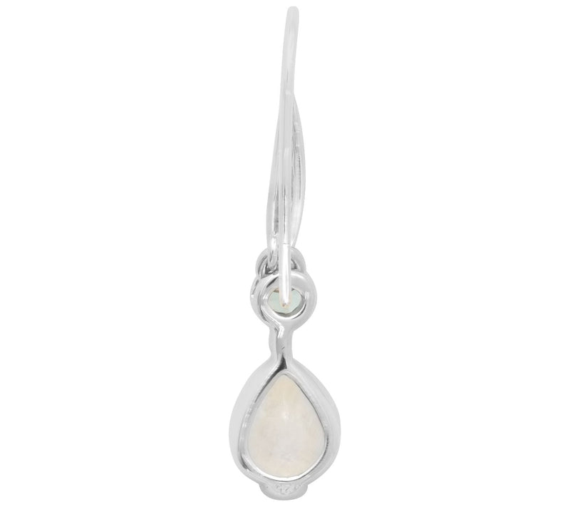 Sterling Silver Moonstone & Swiss Blue Topaz Dangle Earrings — View 4