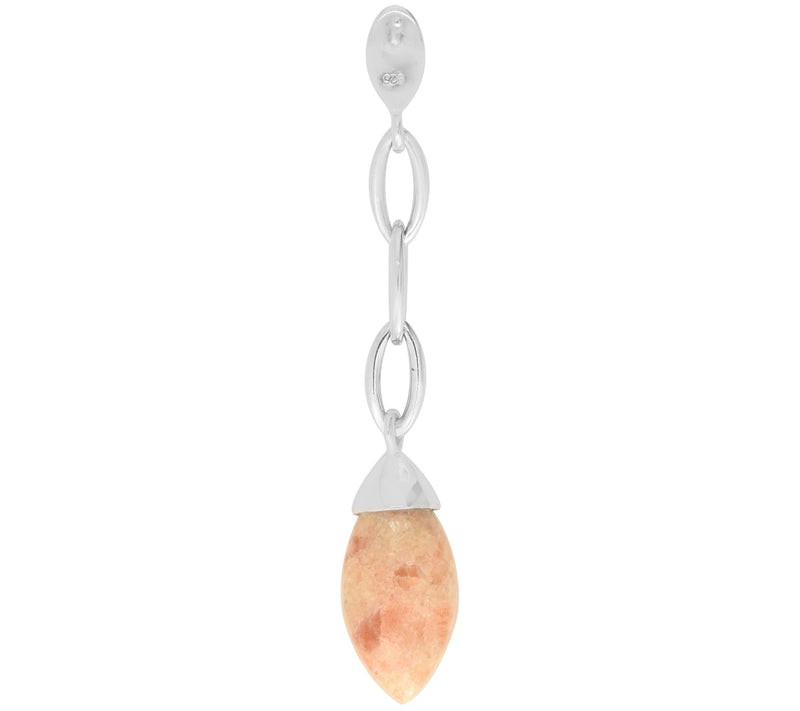Sterling Silver Sun Stone Bead Drop Earrings — View 6
