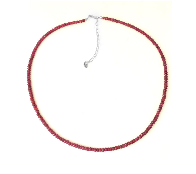 Sterling Silver Faceted Gemstone Bead Necklace — View 5