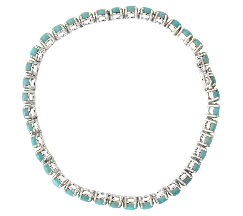 Sterling Silver Turquoise Tennis Bracelet — View 4