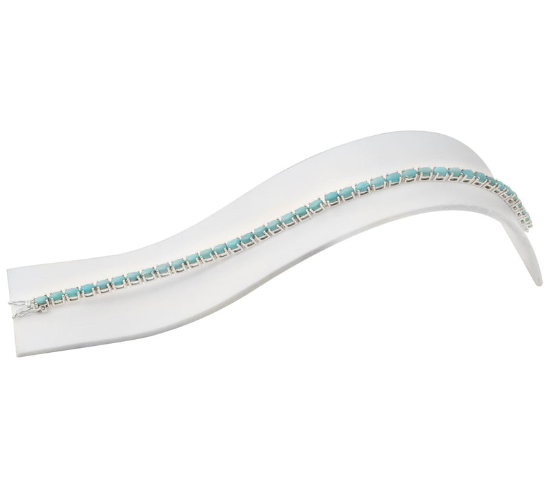 Sterling Silver Turquoise Tennis Bracelet — View 5