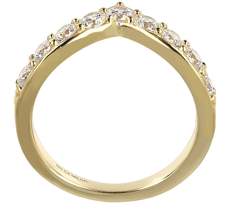 Diamonique 0.85 cttw Chevron Design Band R ing, Sterling — View 9