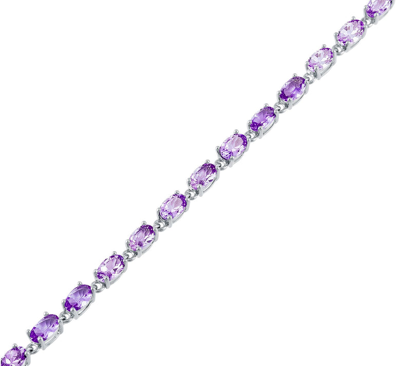 Sterling Silver Gemstone Birthstone Tennis Brac elet — View 26