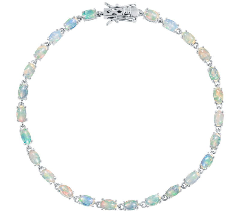 Sterling Silver Gemstone Birthstone Tennis Brac elet — View 15