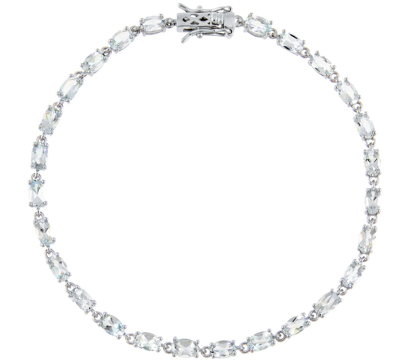 Sterling Silver Gemstone Birthstone Tennis Brac elet — View 25