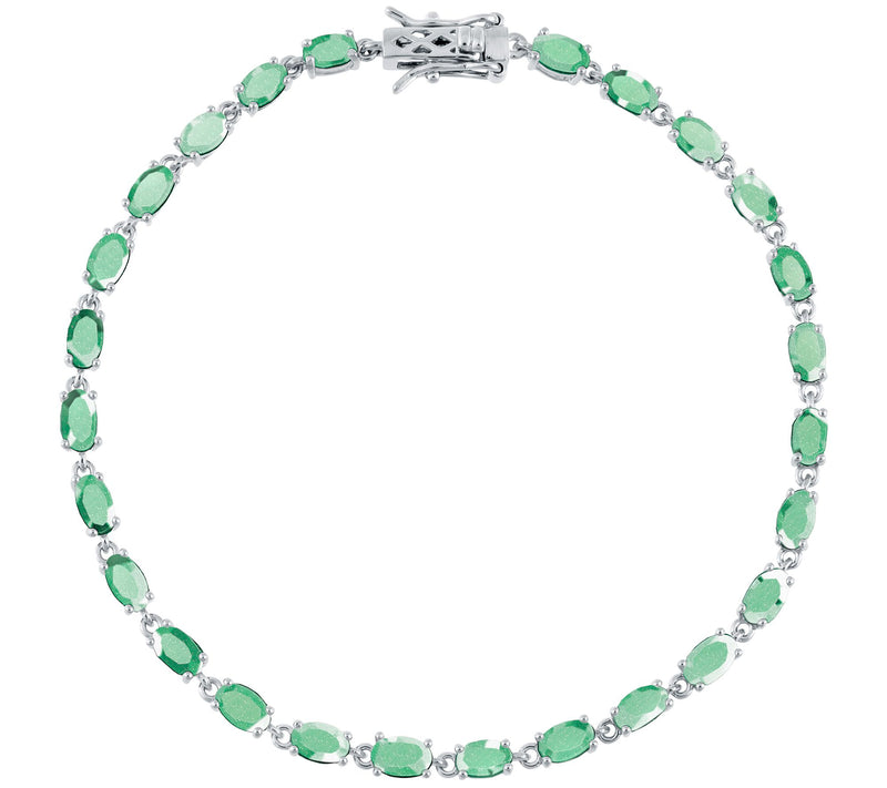 Sterling Silver Gemstone Birthstone Tennis Brac elet — View 9