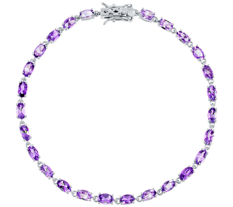 Sterling Silver Gemstone Birthstone Tennis Brac elet — View 21