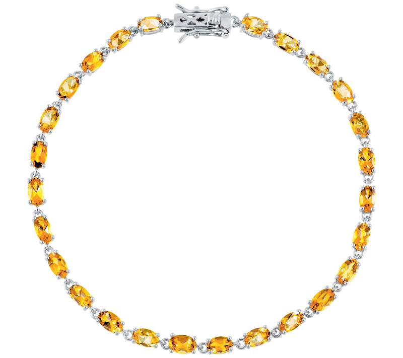 Sterling Silver Gemstone Birthstone Tennis Brac elet — View 7