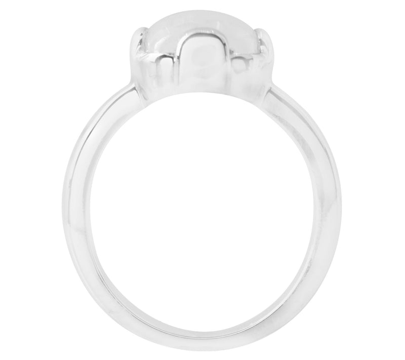 Sterling Silver Cushion Cut Rainbow Moonstone Ring — View 4