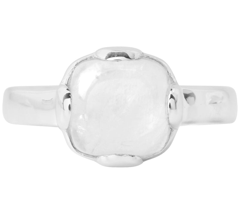 Sterling Silver Cushion Cut Rainbow Moonstone Ring — View 5
