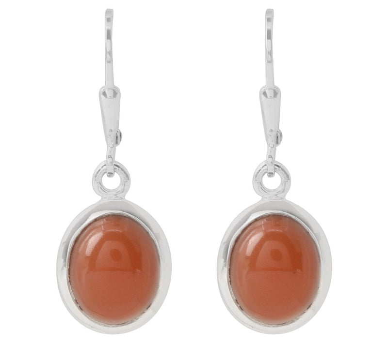 Sterling Silver Pink Moonstone Dangle Earrings — Main view