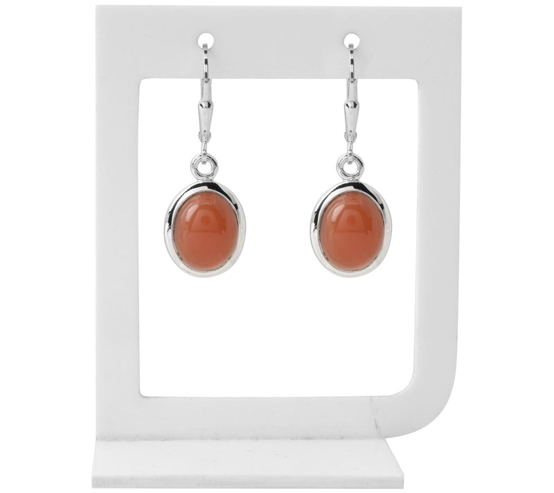 Sterling Silver Pink Moonstone Dangle Earrings — View 7
