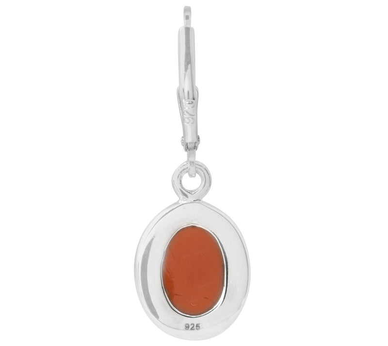 Sterling Silver Pink Moonstone Dangle Earrings — View 4