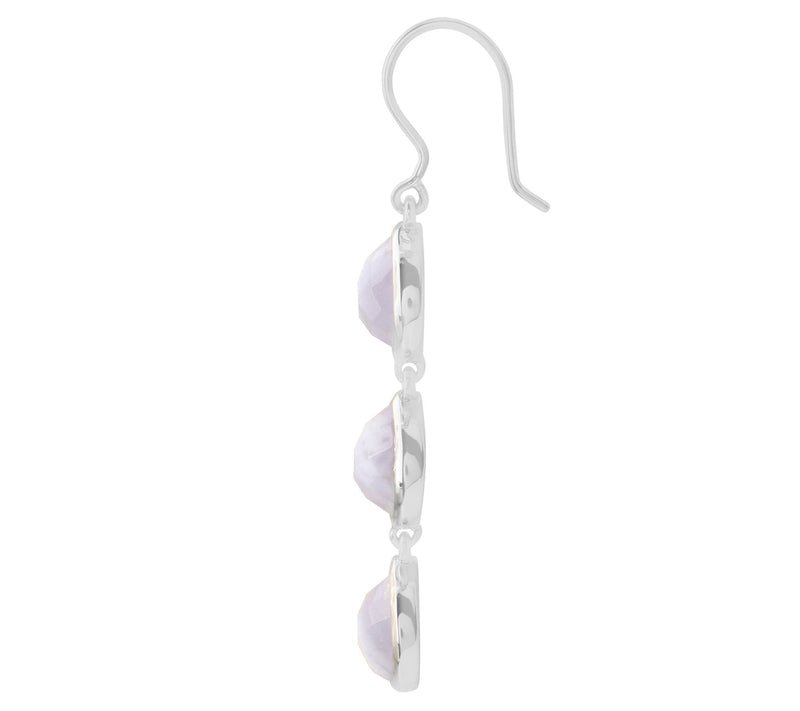 Sterling Silver Blue Lace Chalcedony Dangle Earrings — View 6