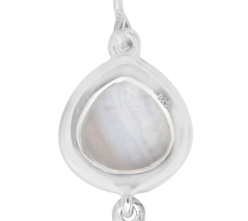 Sterling Silver Blue Lace Chalcedony Dangle Earrings — View 4