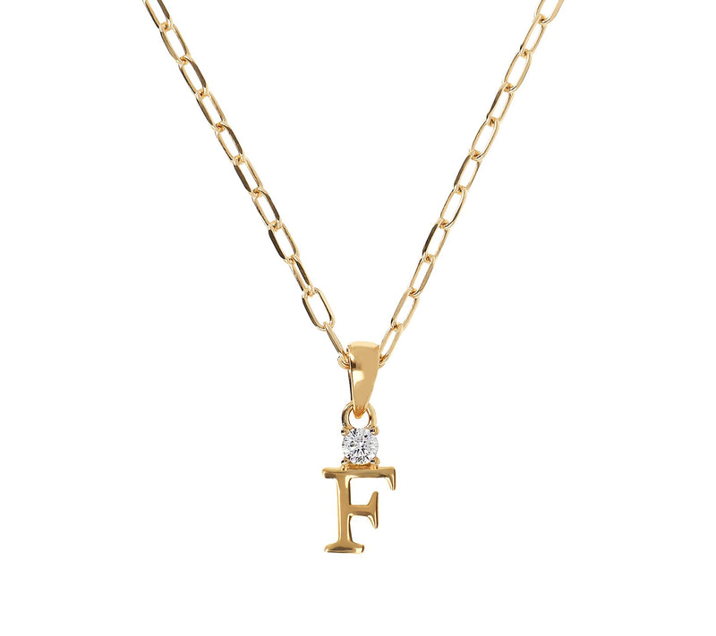 Diamonique Gold Clad Initial Pendant w/ Papercl ip Link Chain — View 15